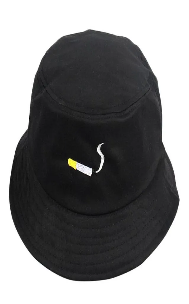 男性用のタバコ刺繍バケツ帽子ヒップホップ漁師パナマボブサマーラバーフラットワイドブリムハット5059250