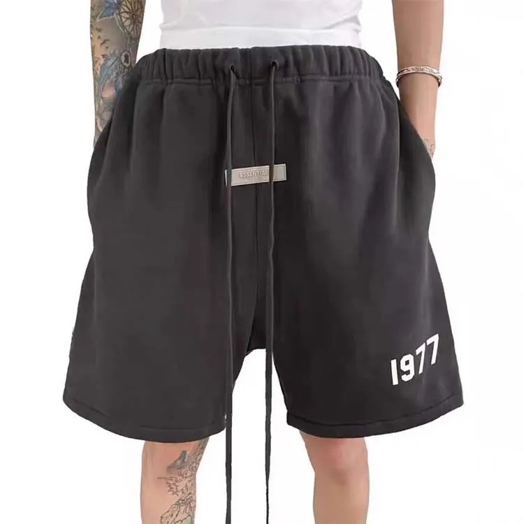 Calções de verão dos homens calças curtas moda correndo solto processo de lavagem de secagem rápida de tecido puro na moda casual hip-hop pedras ilha shorts