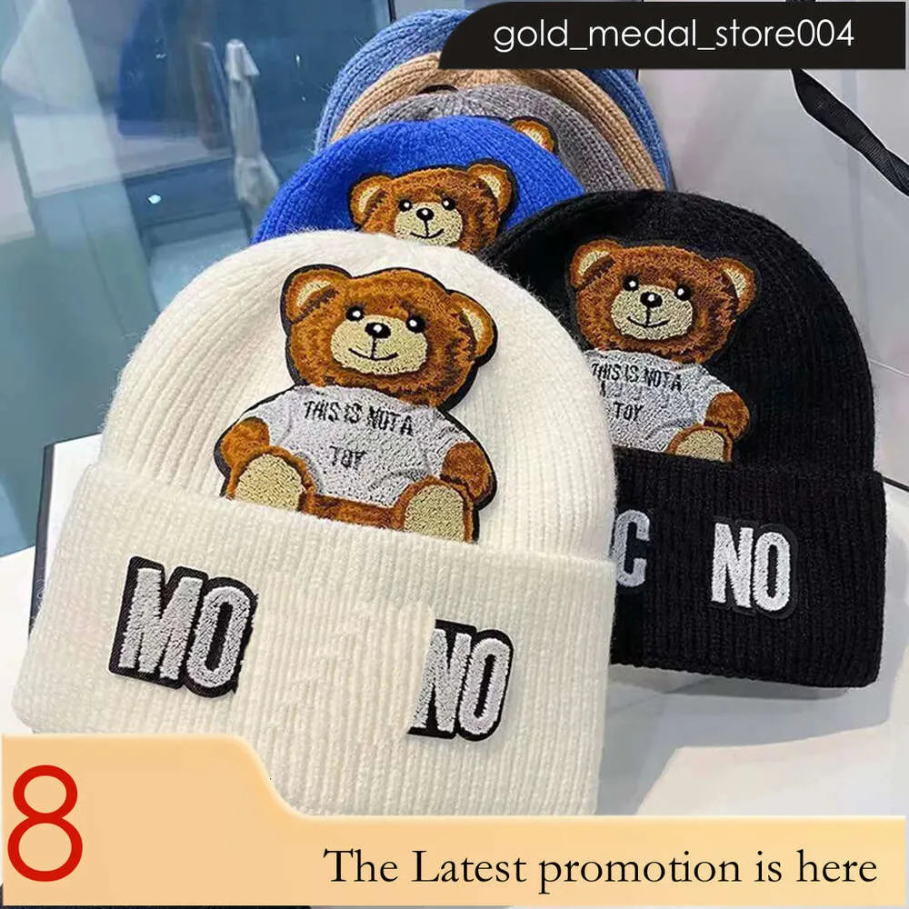 Moschino Hat Designer Beanie Beanie Knitwear Hat Polyvalent Beanie Tricoté Chaud Lettre Triangles Design Hat Polo Bear 458
