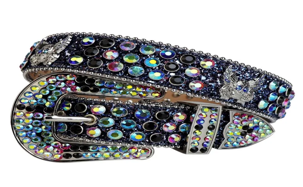 Cintura da cowboy occidentale Cintura da cowgirl con strass Bling Bling con aquila Concho Fibbia rimovibile con borchie Cinture di grandi dimensioni per Me1827160