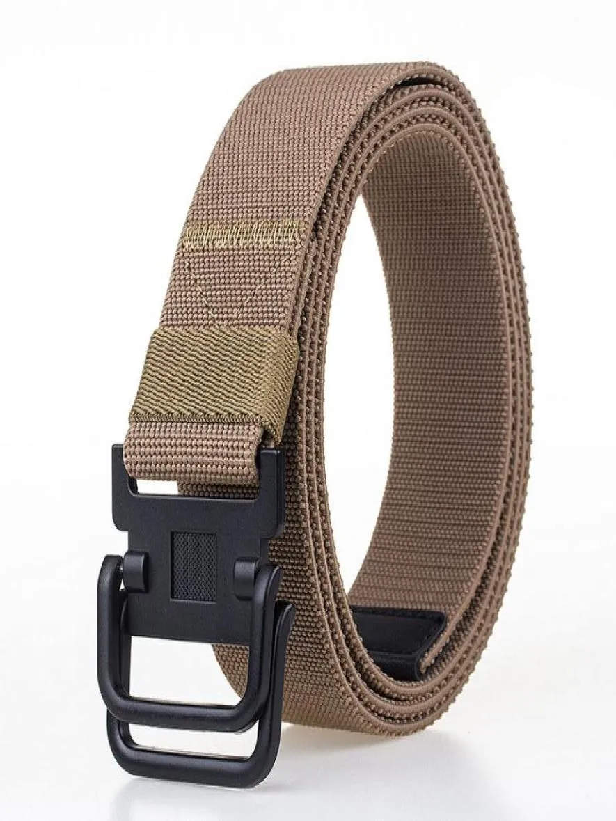 Mode Sport Tactical Elastic Nylon Men Belt unisex dubbel ringspänne för män midjeband casual utomhus kvinnligt bälte tyg 4836790