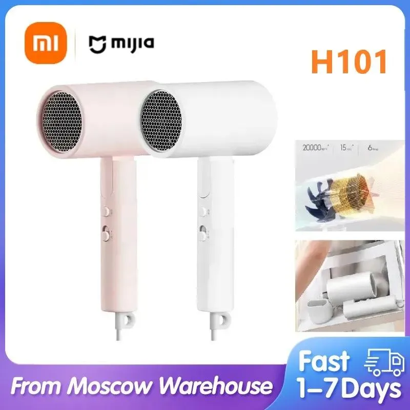 Drogers xiaomi mijia draagbare anion haarddroger h101 negatieve ion haarverzorging professional quick droge 220V huisreizen opvouwbare haardrogers