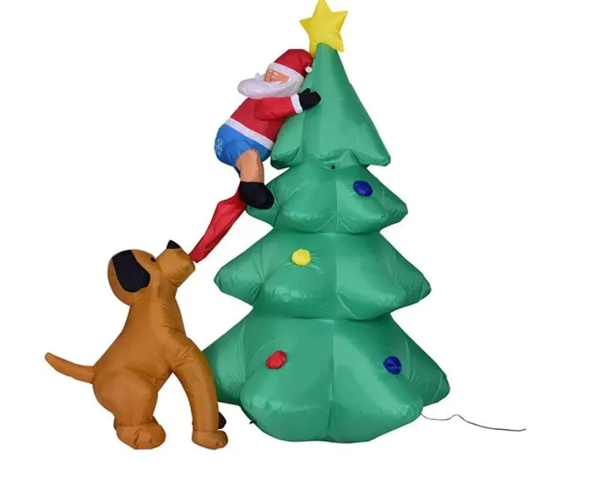 Dekorationen LED LEG LAGEBLUTBREISE WHITILY BREE MIT Lustiger Weihnachtsmann Hundeparty Urlaub in die Innenräume im Freien im Freien im Freien leuchtet Weihnachts -Dekor Rasen Yar