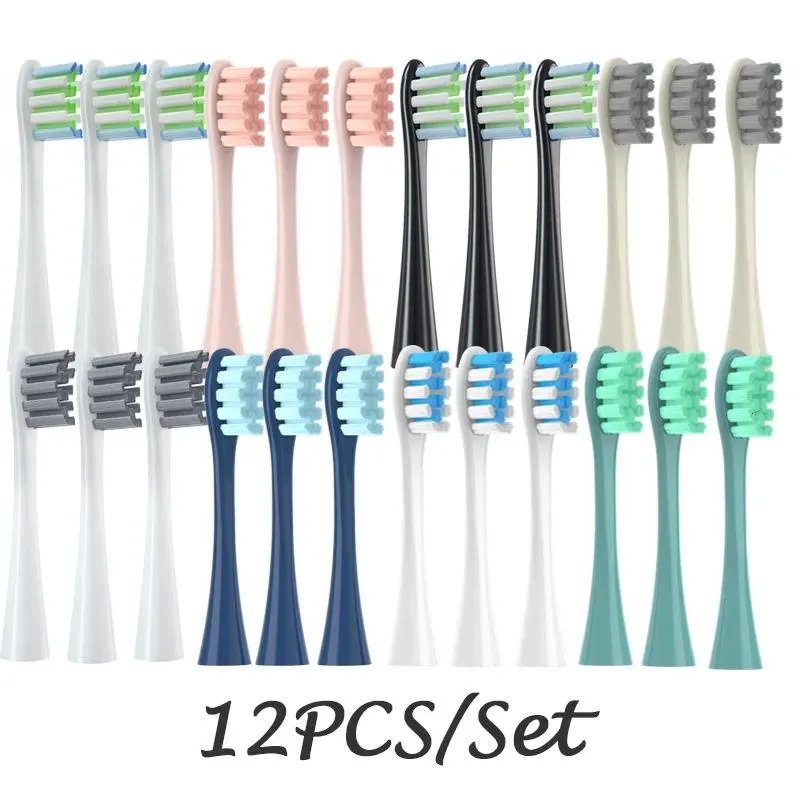 Tandborste tandborste 12 st vakuumtätade packade ersättningsborstehuvuden för oclean x pro z1 one air 2 se mjuk dupont djup rengöring munstycken 2