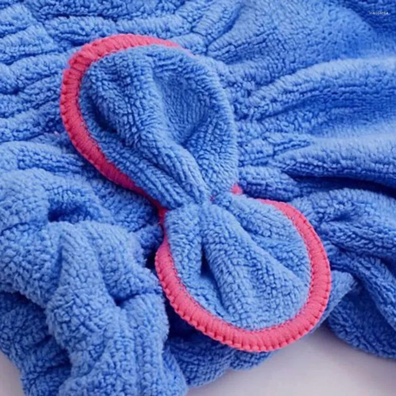 Serviette 2 pièces Microfibre Bowknot Wrap séchage rapide des cheveux serviettes de bain Spa chapeau chapeau pour accessoires de salle de bain