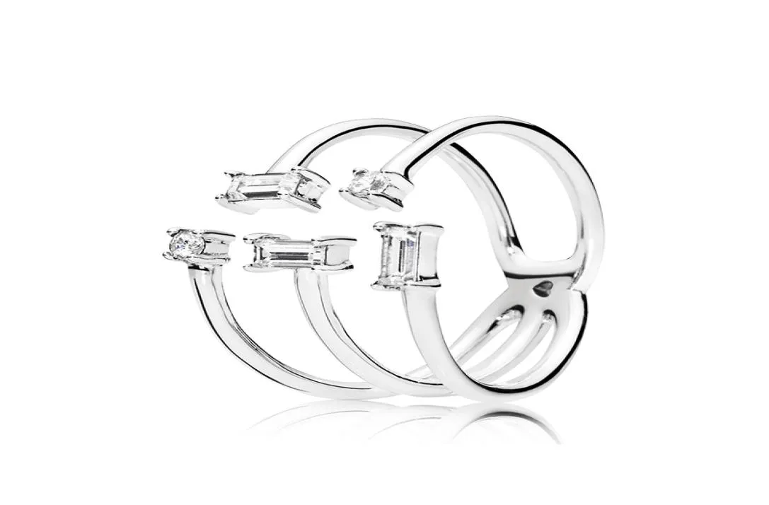 Nowe przybycie CZ Diamond Odłamki Oryginalne pudełko Pierścienia Sparkle do 925 srebrnych zestawów pierścienia luksusowego projektanta biżuterii Pierścienie 9132448