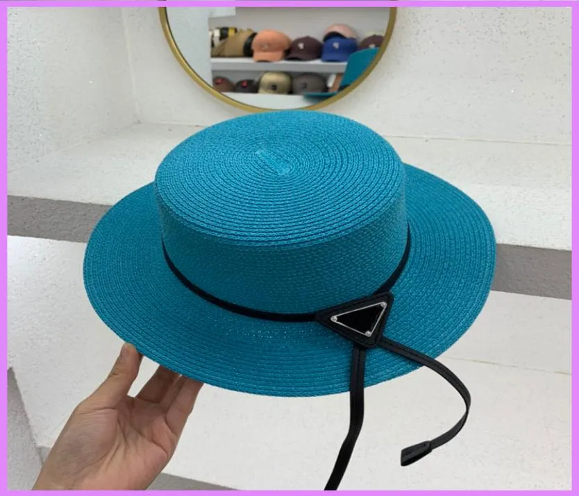 Women Fashion Bucket Hat Designer Casquette Summer Outdoor Triangle Straw Hat Fitted Caps Hats Mens High Quality Baseball Cap D2232559299
