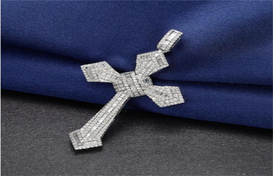 2020 Vintage Diamond CZ Cross Cross 100 925 Srebrny impreza Wisida ślubna Naszyjnik dla kobiet mężczyzn Mężczyzny MOISSANITE BINESTY4038223