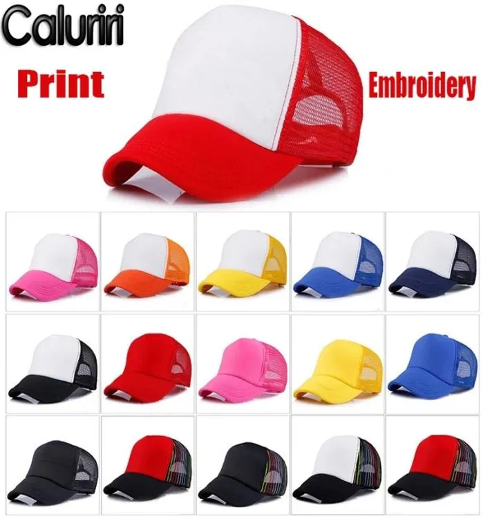 Caluriri 1 peça estampa personalizada malha caminhoneiro moda masculina mulheres crianças chapéu viagem equipe boné de beisebol truker 2206238888040