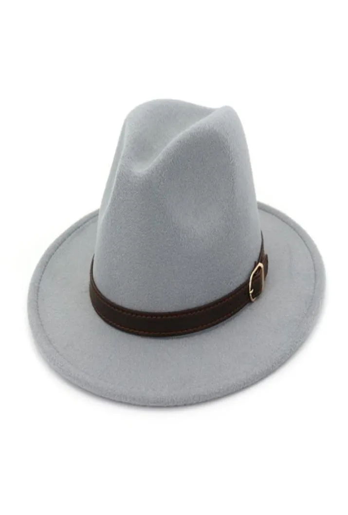 Vintage Wool Felt Fedora Hat Wide Brim Ladies Trilby Chapeu Feminino Hat Women Men Jazz Church Godfather Sombrero Caps4331951