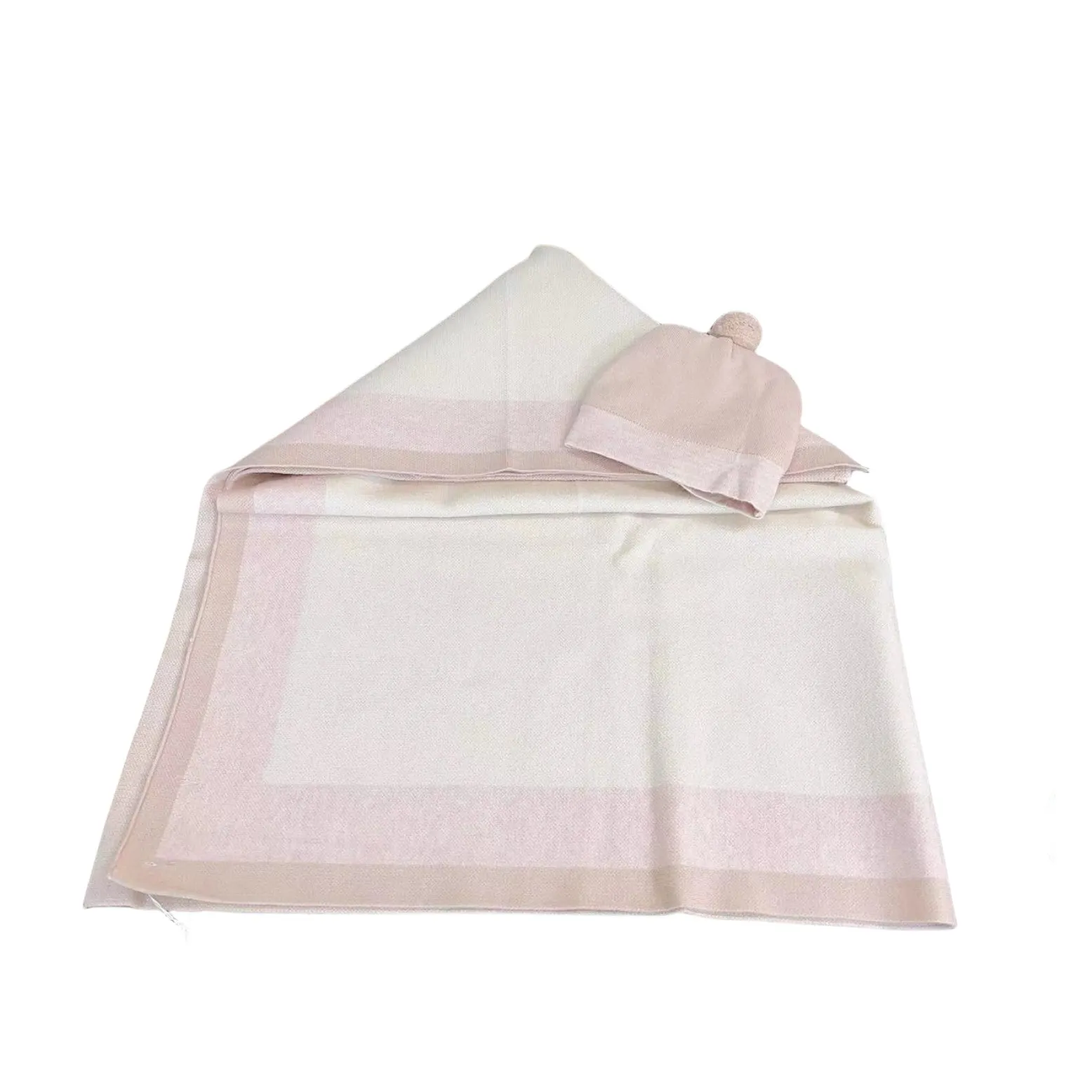 Coperte per neonati di lusso per maglieria per bambini Morbida trapunta quadrata lavorata a maglia calda Coperta da letto con cappello 2 pezzi set Abiti da regalo per abbigliamento infantile S0975