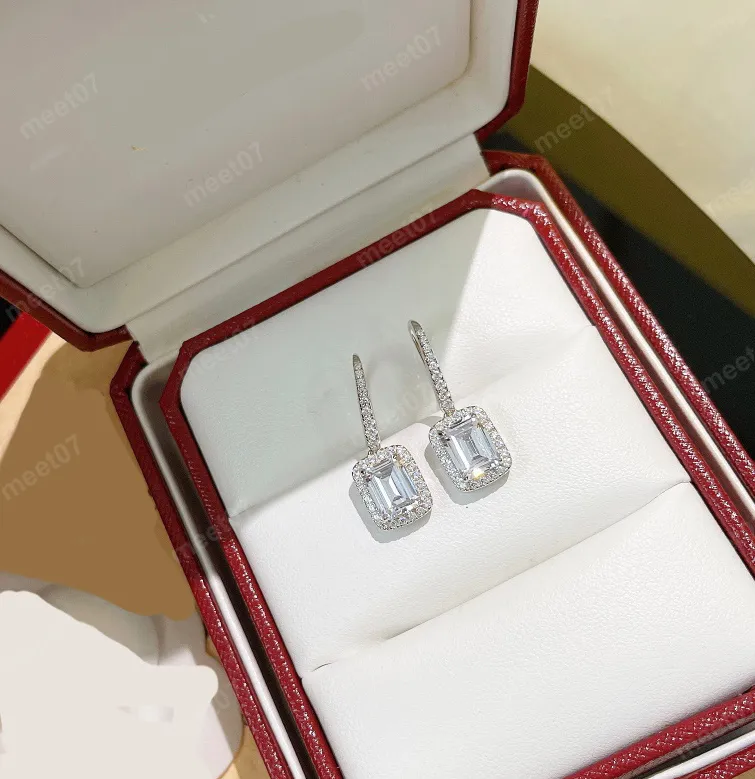 Dainty Sweet All All Diamond Zircon Stone Designer Earring Sterling Silver Dangle Earrings Office Party Classical Light Diamond Earrings記念日ギフトジュエリー