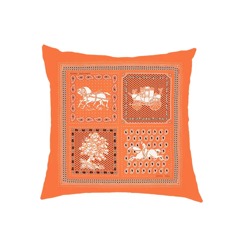 Housse de coussin de Style nordique Orange Ins, taie d'oreiller moderne minimaliste pour chambre à coucher, coussin de voiture, haut de gamme