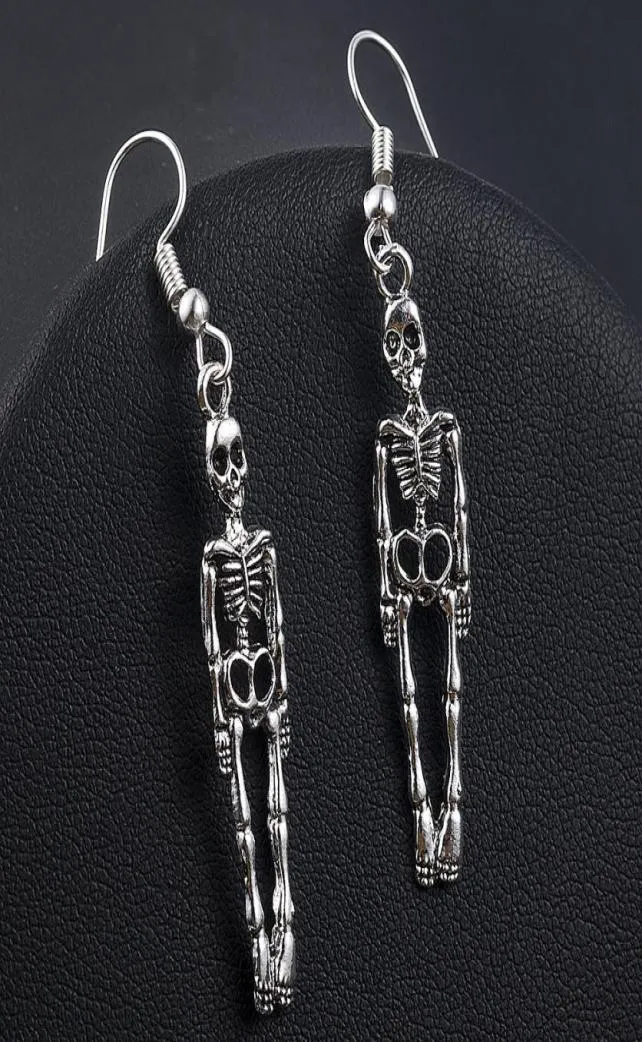 Pendiente de esqueleto de calavera Vintage para mujer, joyería para Halloween, regalos de fiesta, Fashion5875291