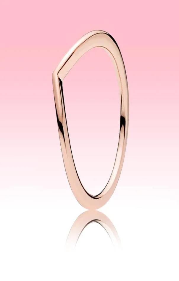 3 colors Polished Wishbone Ring yellow gold Rose gold plated Women Jewelry for Real 925 Silver Mens rings with Original box6390045