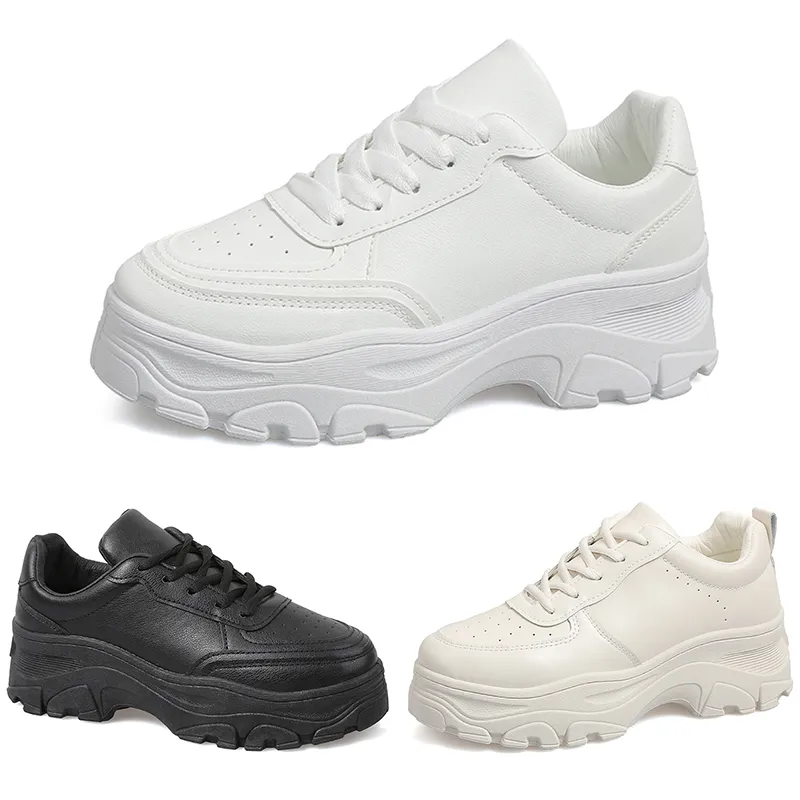 Offre spéciale femmes chaussures de course confort à lacets hauteur augmentant couleur crème blanc femmes formateurs Sport baskets