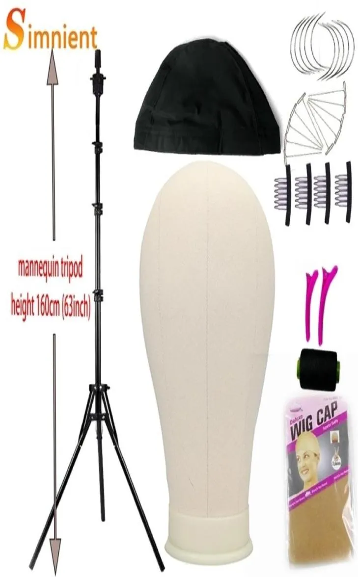 Wig Stand Training Mannequin Head Canvas Block Display Styling Manikin Tripod Get T Pins Install Kit 2211034893824
