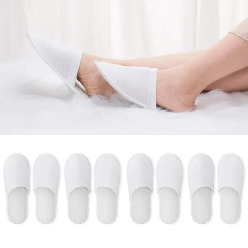 12 pares de chinelos descartáveis de dedo fechado, chinelos ultrafinos de pelúcia escovados e antiderrapantes para uso doméstico em el 231226