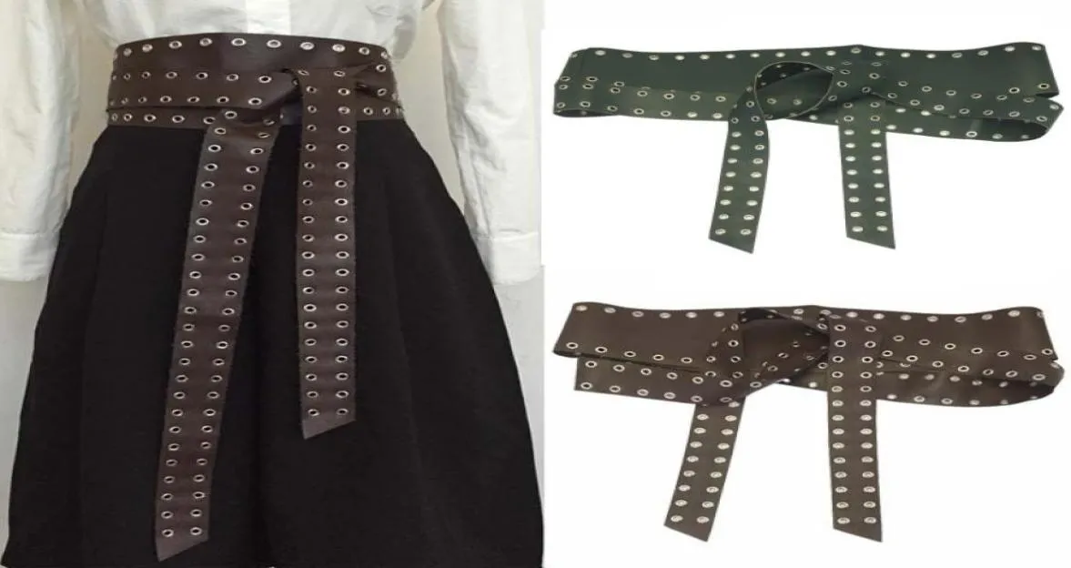 Women Belt Dress Belt Bred kjolnit Rivet Ribbon Belt Ladies Belt för damer Midjeband Bow Ladies Belt 71645046308985
