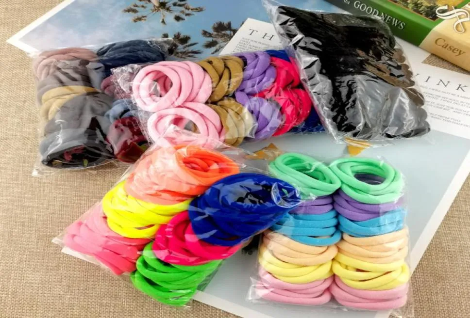 50pcsbag Girls Solid Color Big Rubber Band Ponytail Holder Gum Headwear Elastic Hair Bands Korean Girl Hair Accessories Ornaments4646943
