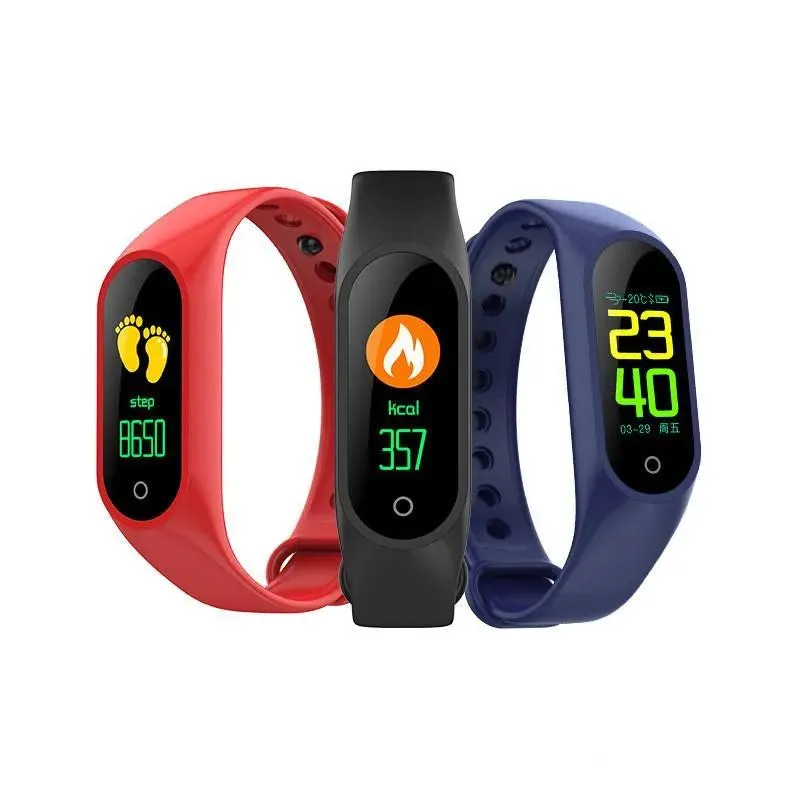 Armband M3 Smart Armband Fitness Tracker Smart Watch med hjärtfrekvens Vattentät armband Pedometer Armband för iOS och Android Retail P