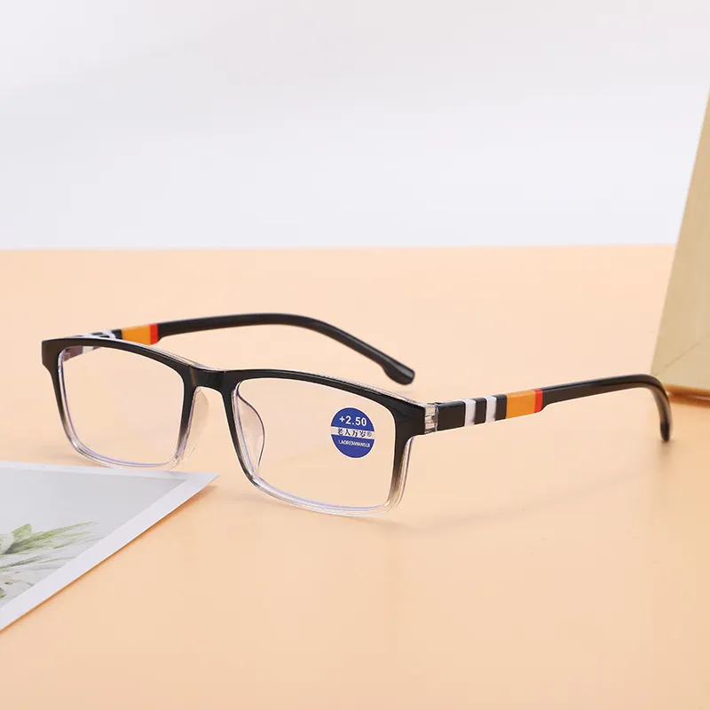 New fashionable printed anti blue light spring leg high-definition elderly presbyopia glasses