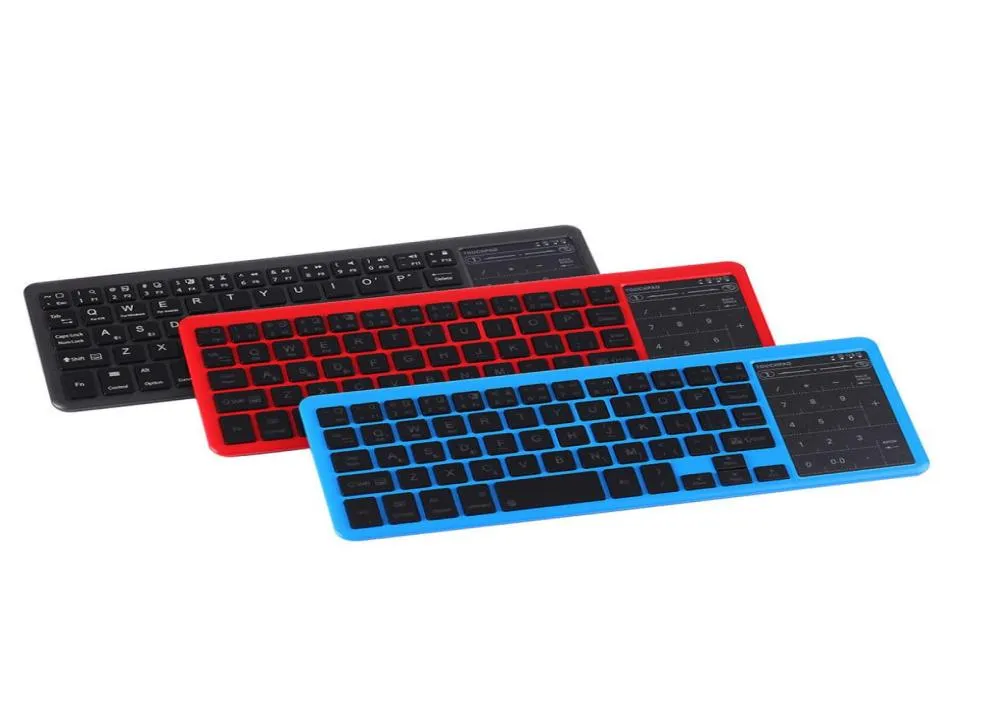 Teclados Jelly Comb Backlit Teclado Bluetooth Teclado sem fio recarregável com Numberpad Touchpad para Android Tablet Laptop P5076945