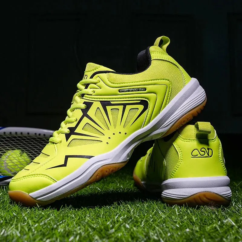 Обувь зеленая новая профессиональная теннисная обувь мужчина бадминтон обувь женская фитнес -тренажерный зал спортивные волейбольные туфли мужские теннисные кроссовки
