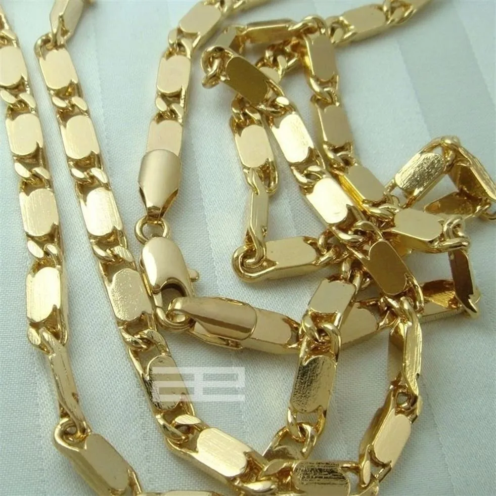 Collier chaîne cubaine en or 14 carats 14 carats, longueur 50-70 cm, N45 220715203v