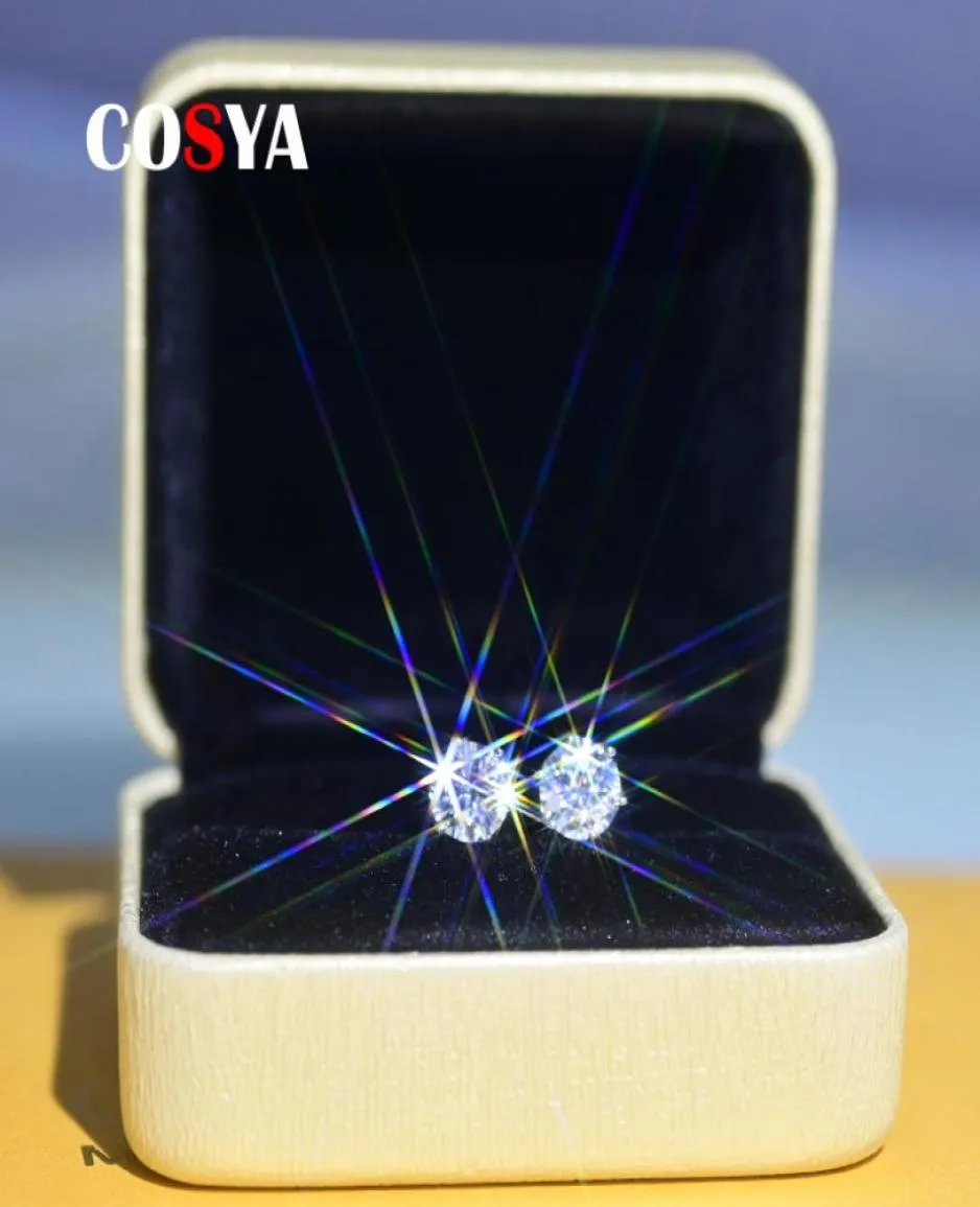 Cosya Real 1 Carat Diamond Stud earrings for Women 925 Sterling Silver Party Wed Fine JewellyValentine039s Day Gifts 2202116606946