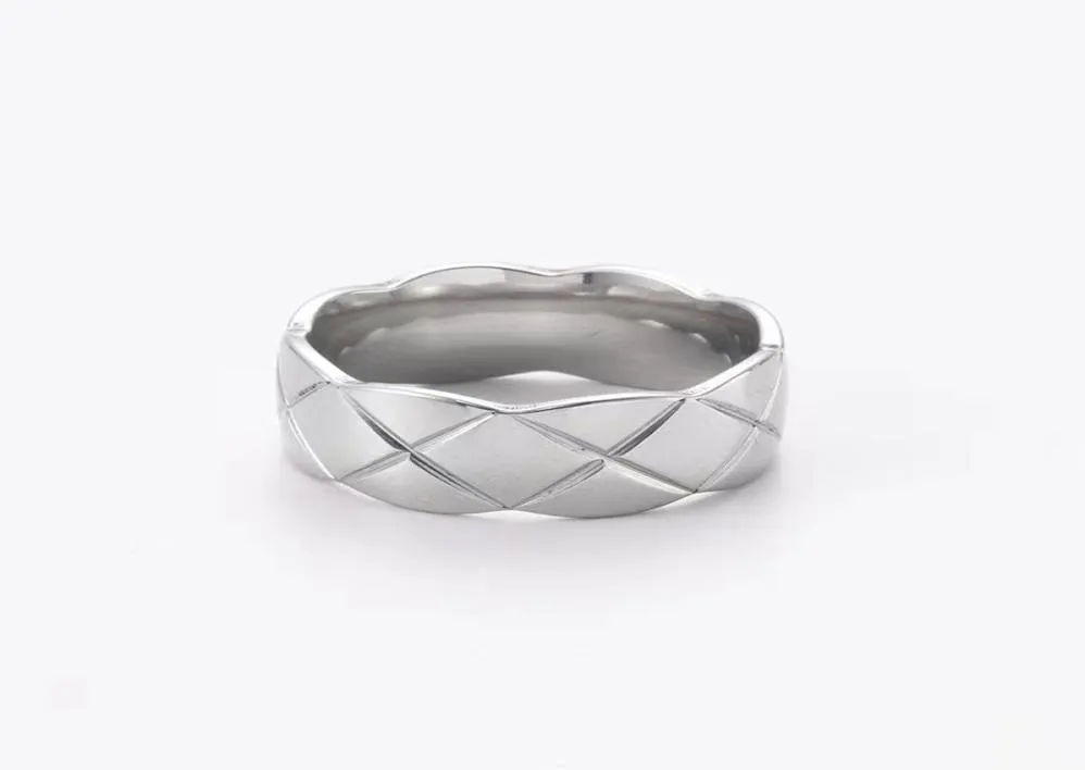 Luxury Titanium Steel Silver Love Ring Mężczyźni i kobiety Pierścienie pasty do miłośników mody Para Pierścień Prezent1651059