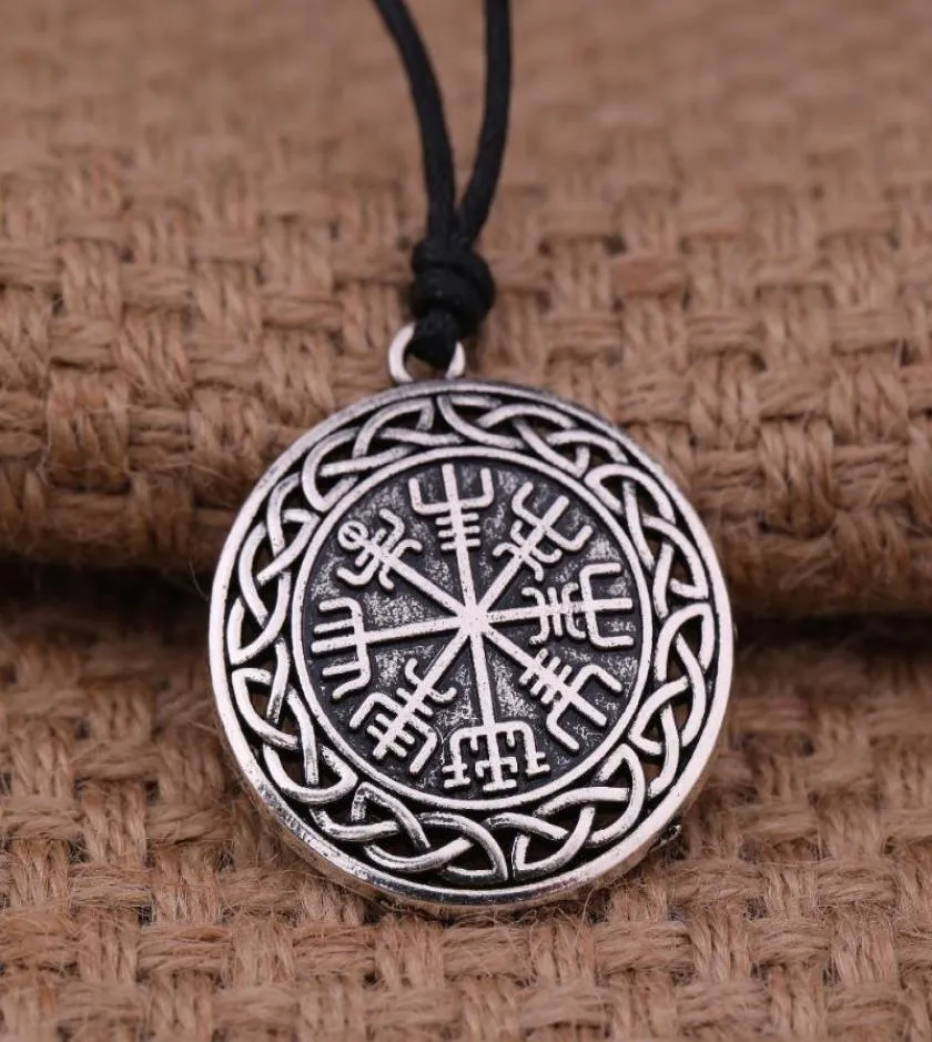 Min form modesymbol för norrniga runic norska runor vegvisir hänge halsband kompass med kedja för kvinnor män viking smycken1112096