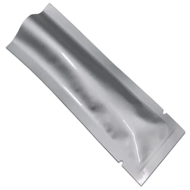 Silver Pure Aluminium Foil Package Bag Mylar Heat Sealing Snack Storage Pouches Livsmedelshantverk förpackningsväskor Qahtl DMIXL