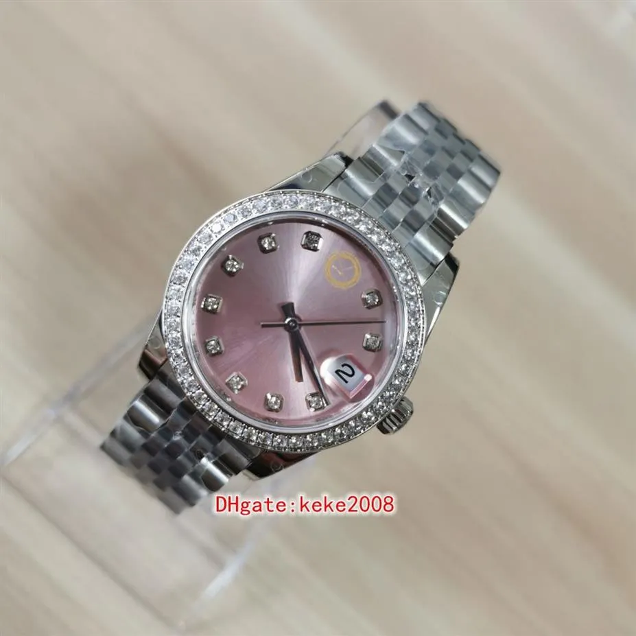 Super Women's Wristwatches 278384RBR 278384 31mm Diamond border Stainless Steel pink Dial Sapphire jubilee bracelet Automatic280m