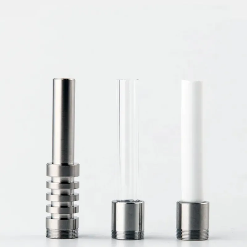 Yedek 510 İplik Titanyum Tırnak Sigara Aksesuarları 10mm 14mm 18mm Seramik Kuvars Uç Çivi Nektar Toplayıcı Kit Konsantresi Dab Saman Saman Su Boru Bongs