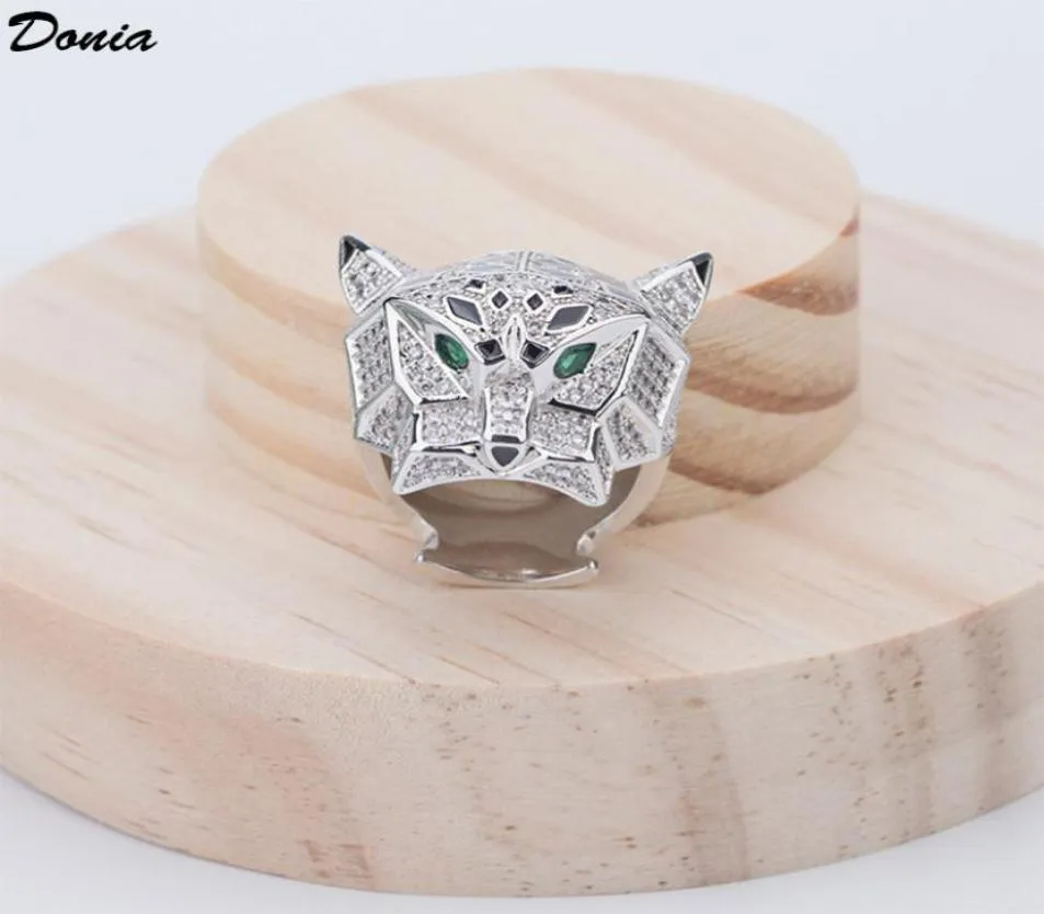 Donia Jewelry Luxury Ring Fashion Tiger Head Copper Inlaid Zircon EuropeanおよびAmerican Creative Female Designer Gift Wit4972542