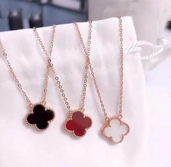 fashion jewelry pendants necklaces Choker charm bulk Four Leaf Clover Pendant Necklace Stainless steel motherofpearl ladies and 9604582