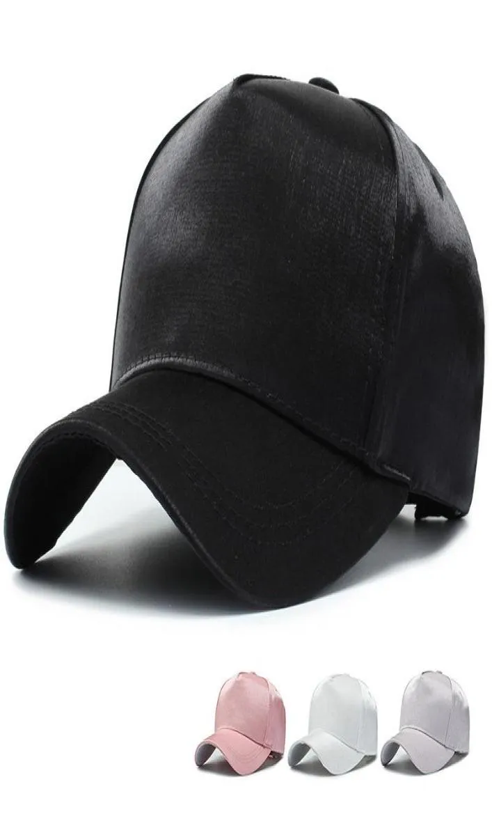 Ball Caps Smooth Satin Baseball Cap Silk CoupleTrendy Daddy Hats Men039s Hat Women Hip Hop Snapback For Men1834704