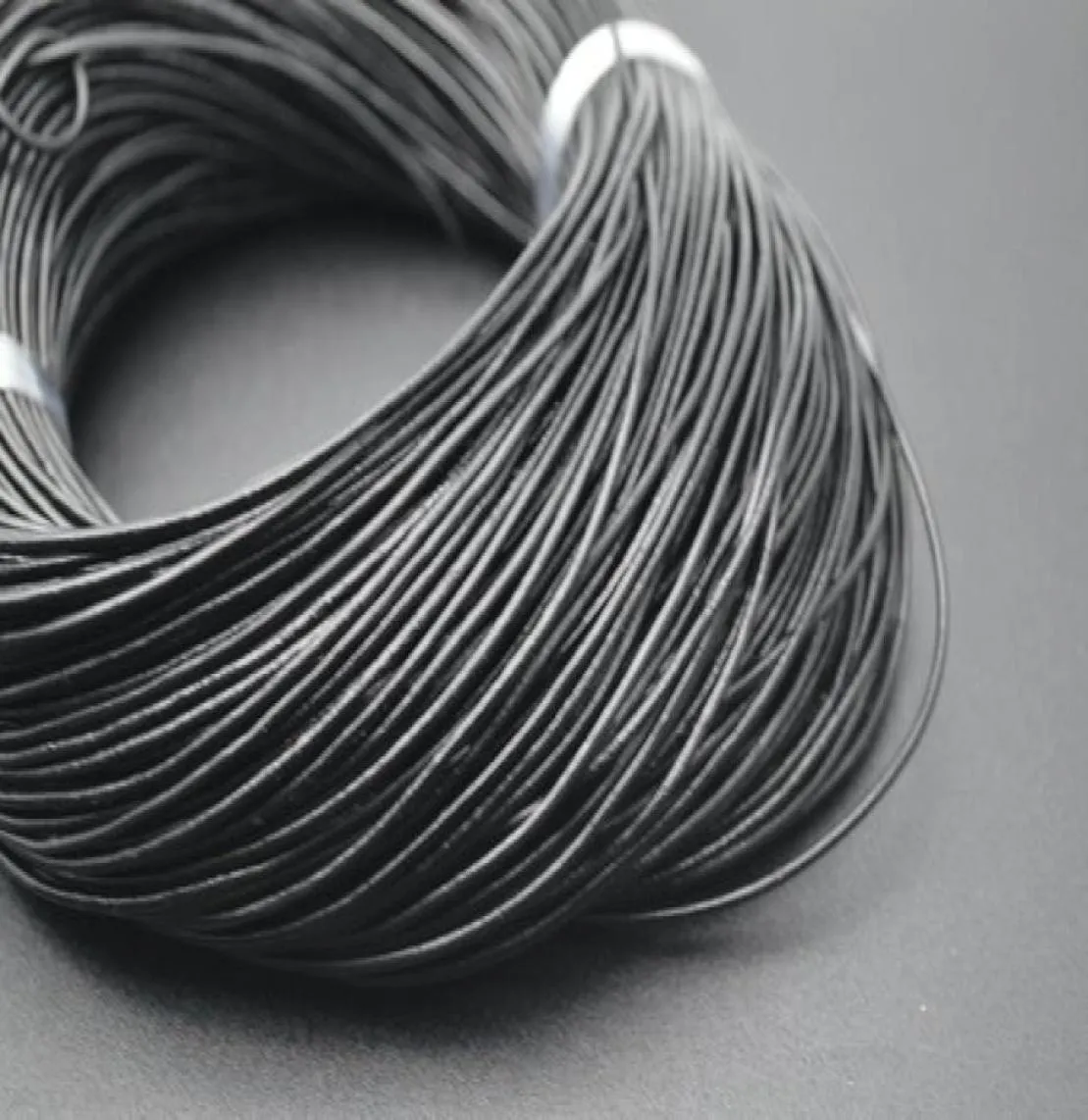100 mlots 1 mm 15 mm 2 mm zwarte koffie echt leer rond koord lederen koorden string touw DIY sieraden accessoire4509235