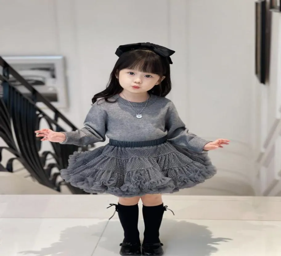 Winter Kinder Mädchen Sets Kleidung Kleinkind Mädchen Pullover mit Spitze Tutu 2pcsoutfit Kinder Anzüge Kleidung1229922