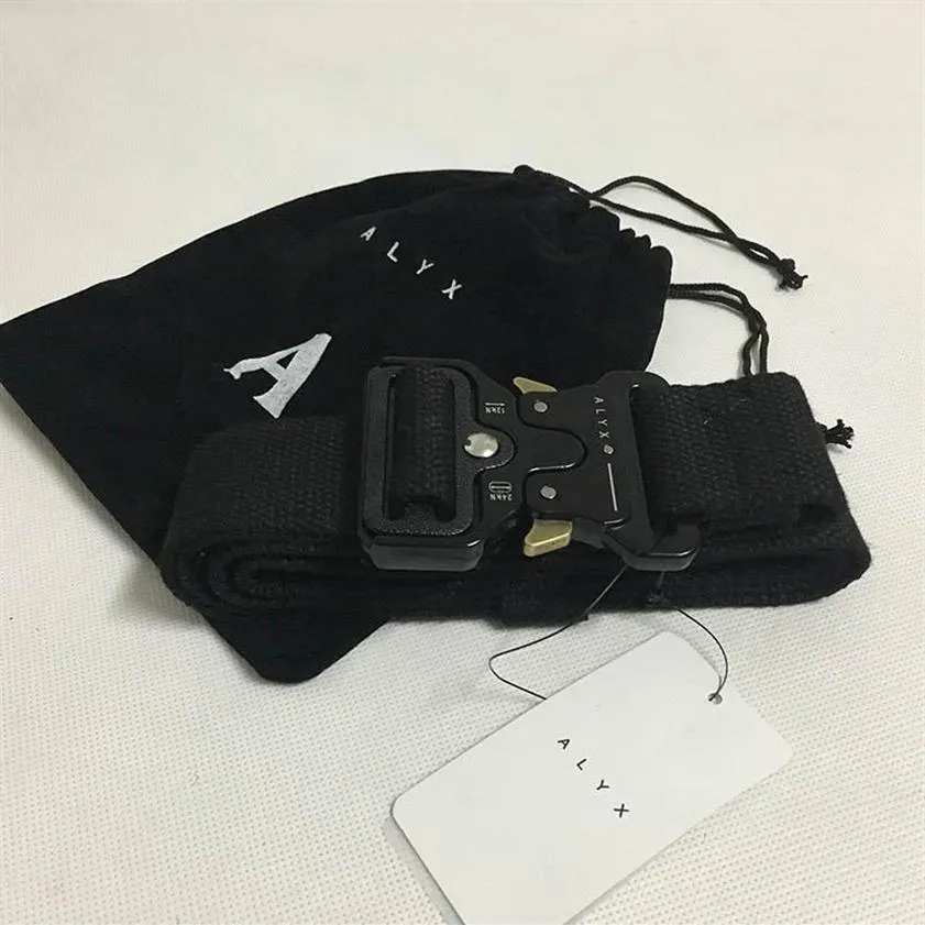 Cintura ALYX 128 cm Cintura di sicurezza Uomo Donna Fibbia in metallo Tela ordinaria Alyx Moda Streetwear345V