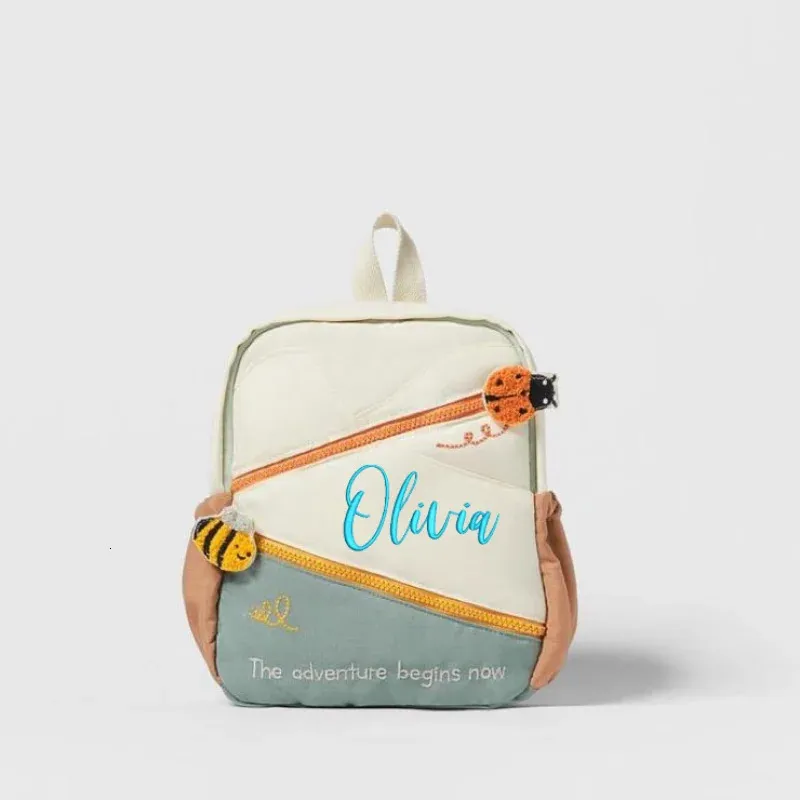 Personalisierter Stickerei-Baby-Insekten-Rucksack, Tiere, Kleinkind-Rucksack, individuell, beliebiger Name, süßer Baby-Rucksack für Geschenke 231226