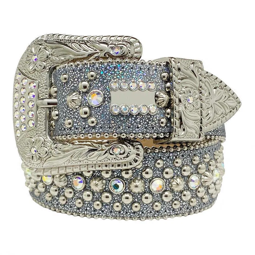 أحزمة الموضة للنساء مصممة الرجل BB Simon Rhinestone Belt مع Bling Rhinestones مثل GIFILD301O