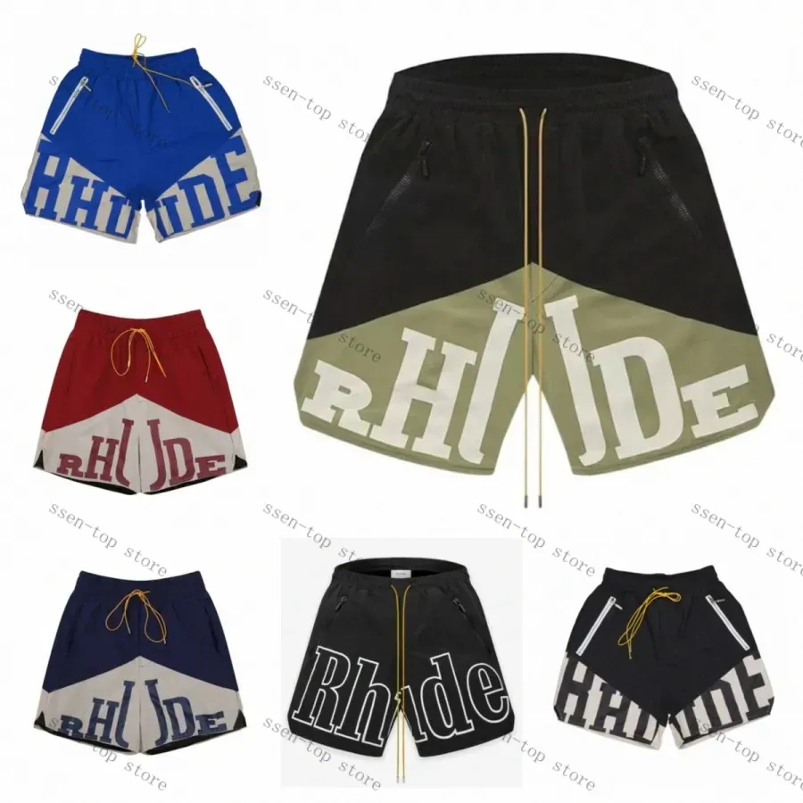 Designer shorts Rhude short summer fashion beach pants men's high quality streetwear loose size five-point basketball pants