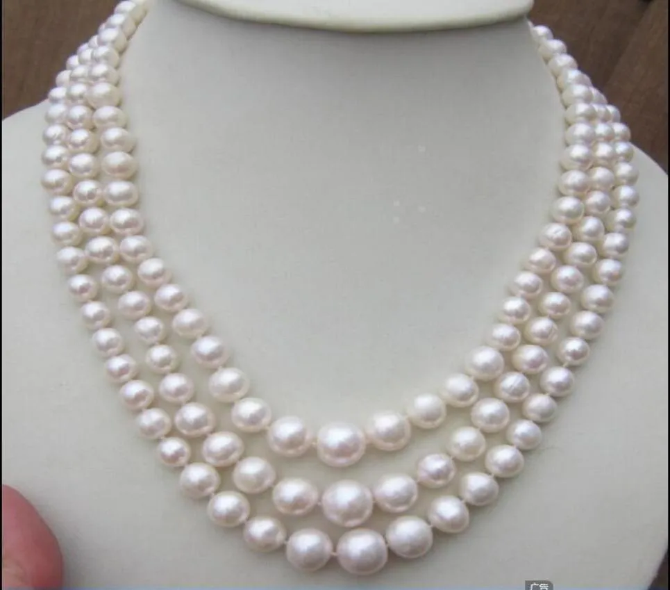 Pearl Multilayer Necklace Bridal överdrivna smycken Cheongsam Tillbehör Positiva runda pärlkedja Elegant Gradient Short Neckla9143378