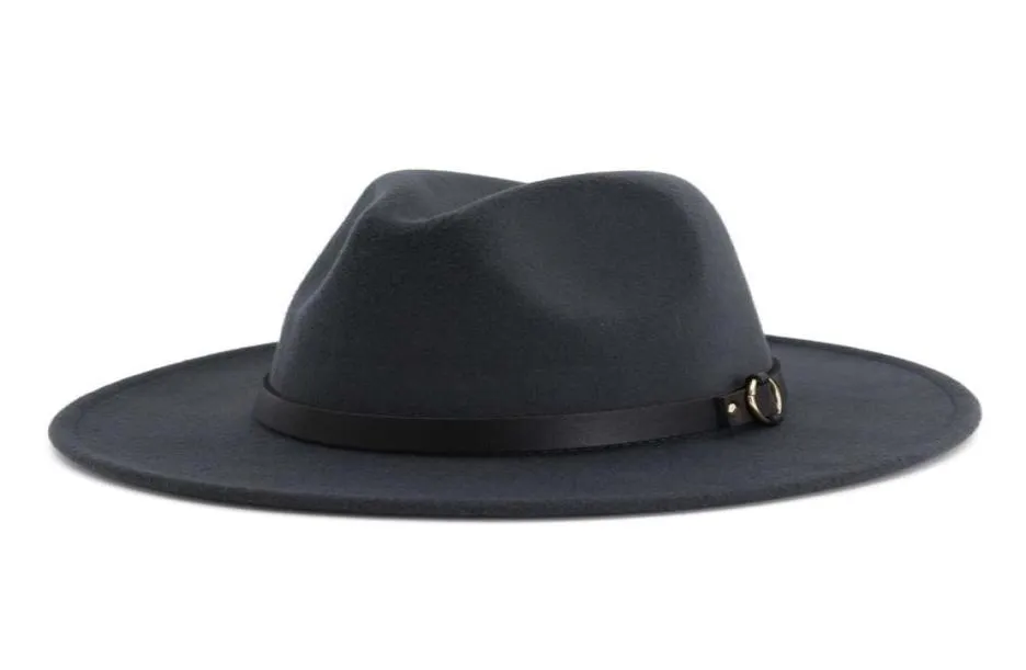 Chapéu fascinator de feltro, chapéu da moda para homens e mulheres, aba larga, jazz, fedora, com faixa de couro, preto, panamá, chapéu trilby, chapéu fedora 9090639