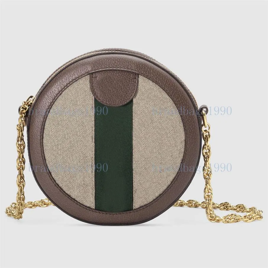 18 cm Mini Designer Circular Bag Classic Women Handväskor Fashion äkta läder axelväskor Cross Body Two-Tone Green Red232i