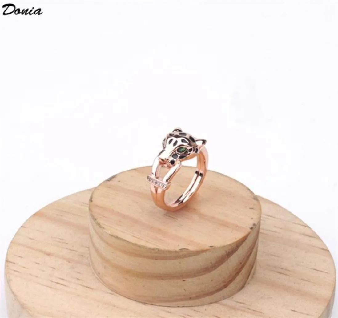 Donia sieraden luxe ring modeset groen oog luipaard Titanium micro-ingelegd zirkoon Europese en Amerikaanse creatieve ontwerper cadeau29297547