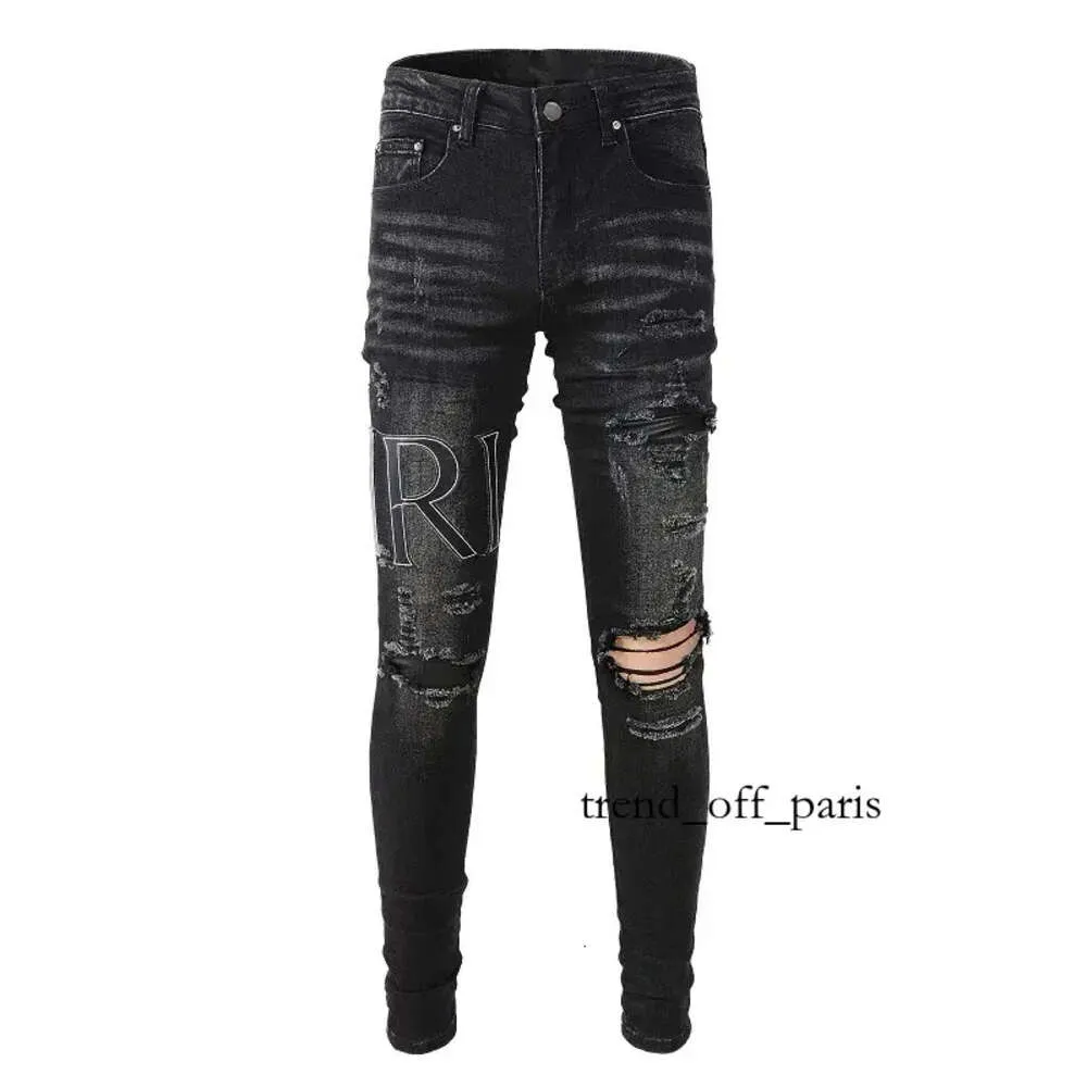 Projektant dżinsów Amirs dla męskich dżinsów Turing Pant Raped Hip Hop High Street Fashion Mandalones Vaqueros Para Hombre Motorcycle 533 381