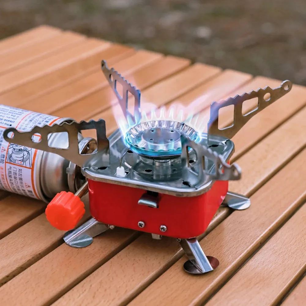 Camping cuisinière à gaz en plein air électronique allumage poêles en plein air cuisinière à gaz puissance de feu Camping randonnée four cuisinière à gaz 231225